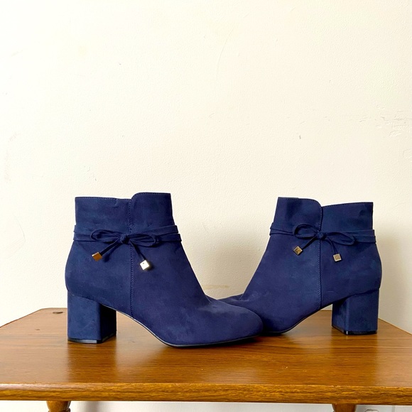 Navy Blue Ankle Boots - Picture 3 of 5